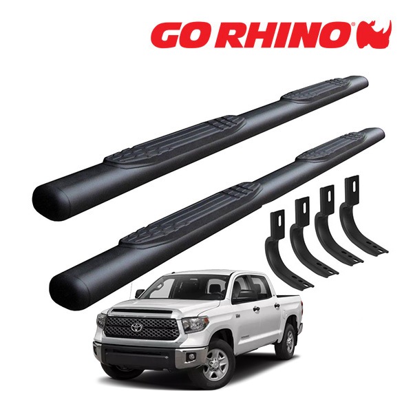 【GO RHINO 正規品】1000シリーズ サイドステップ 4インチ テクスチャーブラック 104441587T 07-21y トヨタ タンドラ TUNDRA クルーマックス ゴーライノ