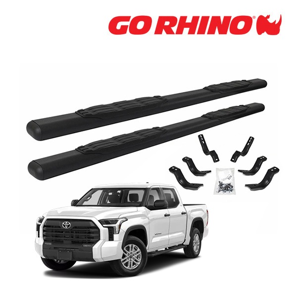 【GO RHINO 正規品】1000シリーズ サイドステップ 5インチ テクスチャーブラック 105443587T 22y- トヨタ タンドラ TUNDRA クルーマックス ゴーライノ