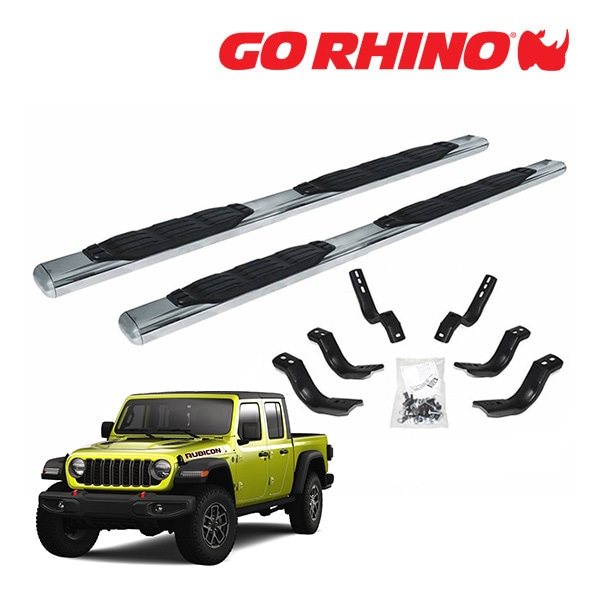 【GO RHINO 正規品】1000シリーズ ステンレス サイドステップ 5インチ ポリッシュ 105451687PS ジープ JT グラディエーター ゴーライノ