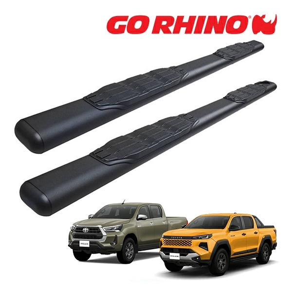 【GO RHINO 正規品】トヨタ TOYOTA ハイラックス GUN226 GUN125 前期 後期 1000シリーズ サイドステップ 5インチ テクスチャーブラック 105018380T ゴーライノ