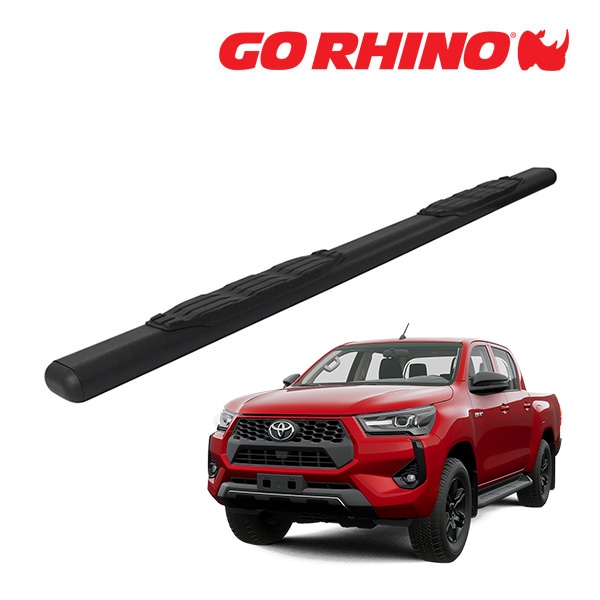 【GO RHINO 正規品】1000シリーズ サイドステップ 5インチ テクスチャーブラック 105018380T トヨタ ハイラックス HILUX GUN125 平成29年9月-令和6年10月 ゴーライノ