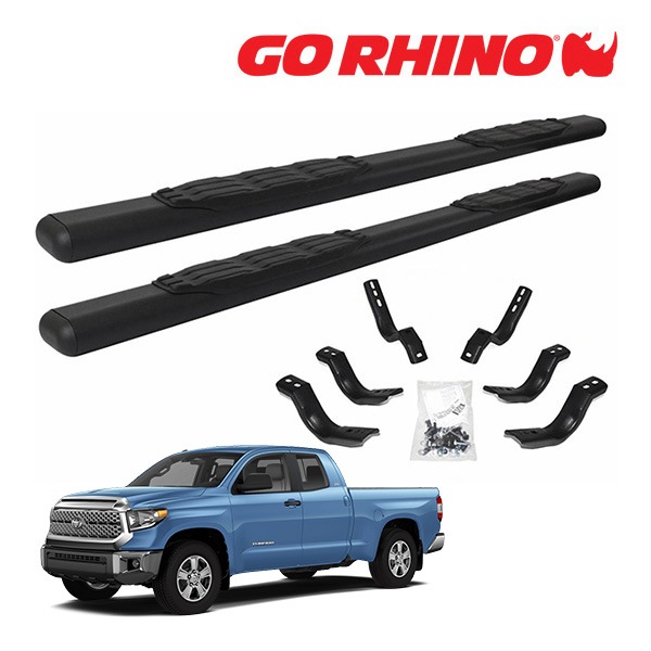 【GO RHINO 正規品】1000シリーズ サイドステップ 5インチ テクスチャーブラック 105441580T 07-21y トヨタ タンドラ TUNDRA ダブルキャブ ゴーライノ