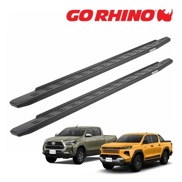 【GO RHINO 正規品】トヨタ TOYOTA ハイラックス GUN226 GUN125 前期 後期 RB30 ランニングボード サイドステップ テクスチャーブラック 69641580PC ゴーライノ