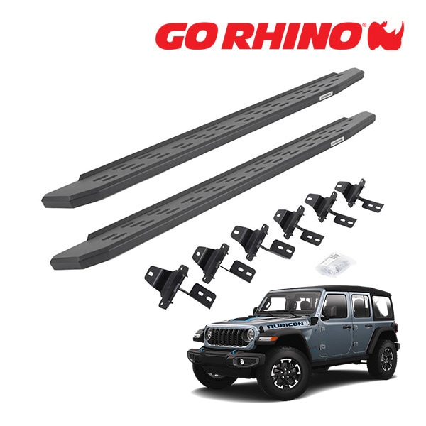 【GO RHINO 正規品】RB30 ランニングボード サイドステップ テクスチャーブラック 69650673PC ジープ JL ラングラー 4ドア ゴーライノ