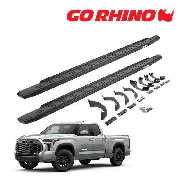 【GO RHINO 正規品】RB30 ランニングボード サイドステップ テクスチャーブラック 69643580PC 22y- トヨタ タンドラ TUNDRA ダブルキャブ ゴーライノ