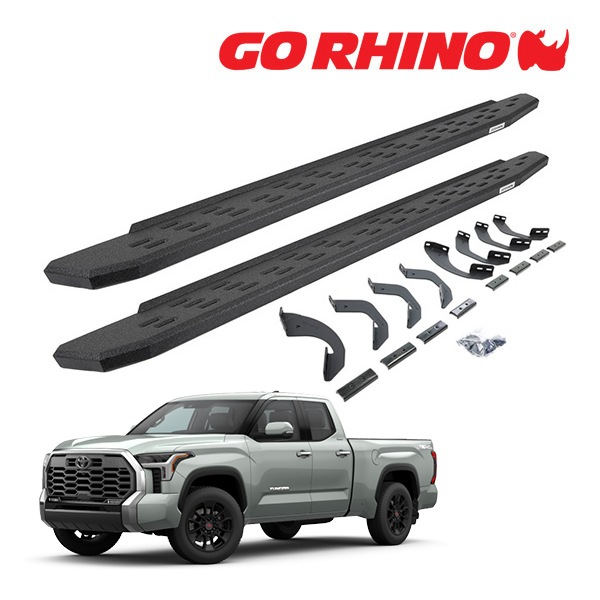 【GO RHINO 正規品】RB30 ランニングボード サイドステップ プロテクティブベッドライナーコート 69643580T 22y- トヨタ タンドラ TUNDRA ダブルキャブ ゴーライノ