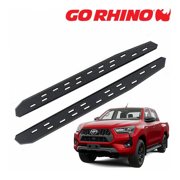 【GO RHINO 正規品】RB30 スリム ランニングボード サイドステップ プロテクティブベッドライナーコート 69643180ST トヨタ ハイラックス HILUX GUN125 平成29年9月-令和6年10月 ゴーライノ