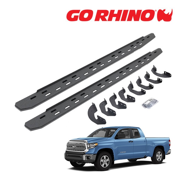 【GO RHINO 正規品】RB30 スリム ランニングボード サイドステップ プロテクティブベッドライナーコート 69641580ST 07-21y トヨタ タンドラ TUNDRA ダブルキャブ ゴーライノ