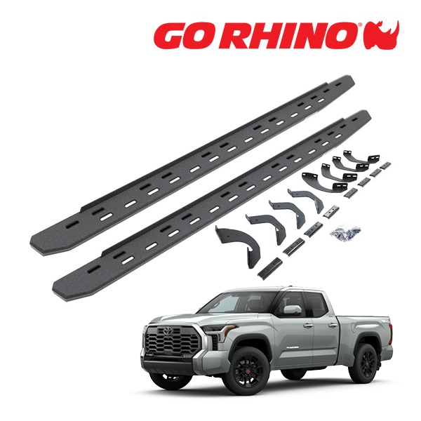 【GO RHINO 正規品】RB30 スリム ランニングボード サイドステップ プロテクティブベッドライナーコート 69643580ST 22y- トヨタ タンドラ TUNDRA ダブルキャブ ゴーライノ