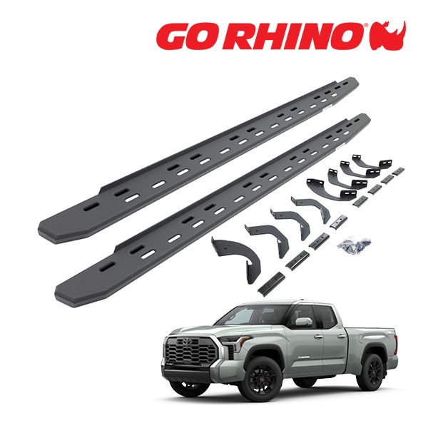 【GO RHINO 正規品】RB30 スリム ランニングボード サイドステップ テクスチャーブラック 69643580SPC 22y- トヨタ タンドラ TUNDRA ダブルキャブ ゴーライノ