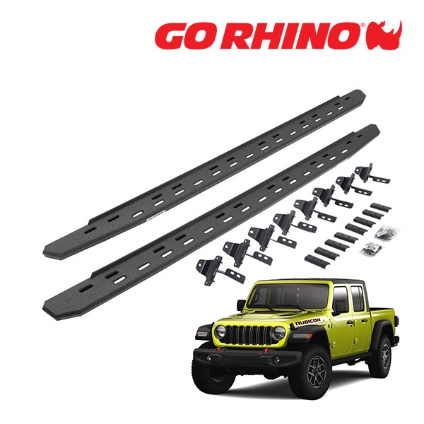 【GO RHINO 正規品】RB30 スリム ランニングボード サイドステップ プロテクティブベッドライナーコート 69651687ST ジープ JT グラディエーター ゴーライノ