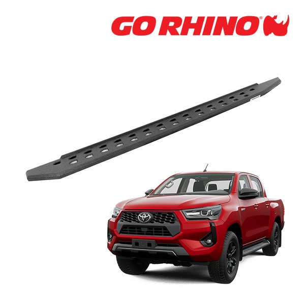 【GO RHINO 正規品】RB20 スリム ランニングボード サイドステップ プロテクティブベッドライナーコート 69443180ST トヨタ ハイラックス HILUX GUN125 平成29年9月-令和6年10月 ゴーライノ