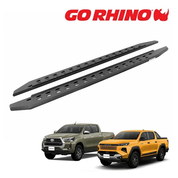 【GO RHINO 正規品】トヨタ TOYOTA ハイラックス GUN226 GUN125 前期 後期 RB20 スリム ランニングボード サイドステップ プロテクティブベッドライナーコート 69443180ST ゴーライノ