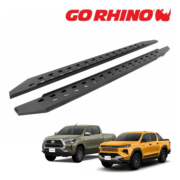 【GO RHINO 正規品】トヨタ TOYOTA ハイラックス GUN226 GUN125 前期 後期 RB20 スリム ランニングボード サイドステップ テクスチャーブラック 69443180SPC ゴーライノ