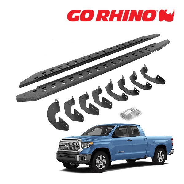 【GO RHINO 正規品】RB20 スリム ランニングボード サイドステップ プロテクティブベッドライナーコート 69441580ST 07-21y トヨタ タンドラ TUNDRA ダブルキャブ ゴーライノ