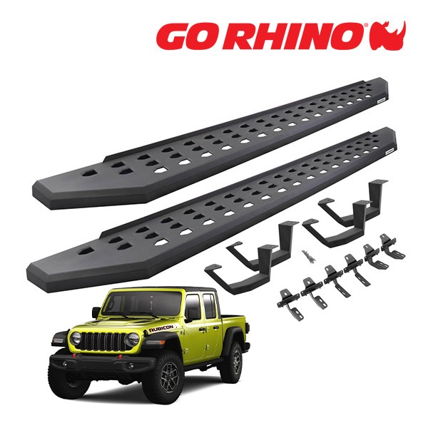 【GO RHINO 正規品】RB20 ランニングボード+ドロップステップ サイドステップ テクスチャーブラック 6945168720PC ジープ JT グラディエーター ゴーライノ
