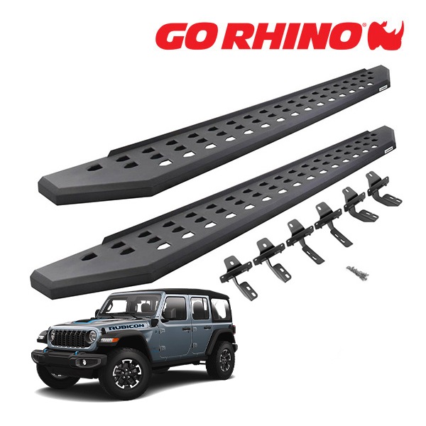【GO RHINO 正規品】RB20 ランニングボード サイドステップ テクスチャーブラック 69450673PC ジープ JL ラングラー 4ドア ゴーライノ