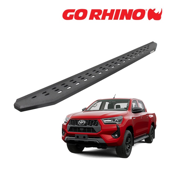 【GO RHINO 正規品】RB20 ランニングボード サイドステップ テクスチャーブラック 69443180T トヨタ ハイラックス HILUX GUN125 平成29年9月-令和6年10月 ゴーライノ