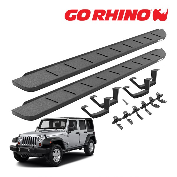 【GO RHINO 正規品】RB10 ランニングボード+ドロップステップ プロテクティブベッドライナーコート 6345056820T ジープ JK ラングラー 4ドア ゴーライノ