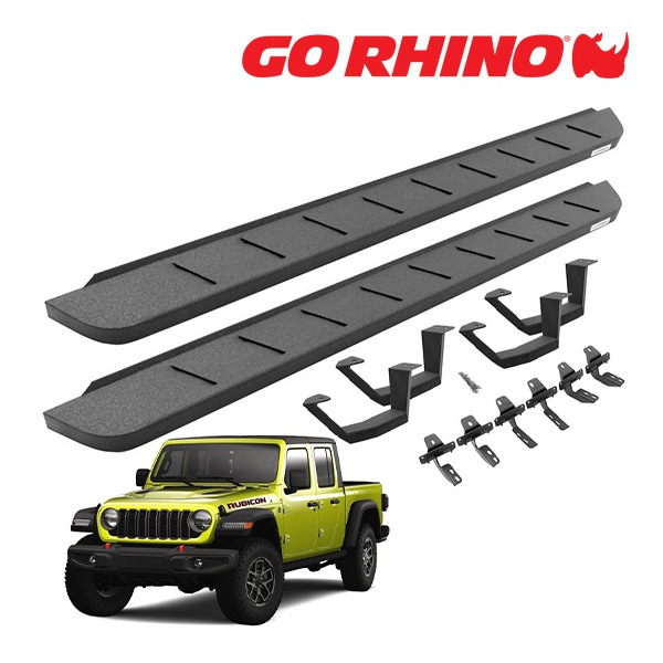 【GO RHINO 正規品】RB10 ランニングボード+ドロップステップ プロテクティブベッドライナーコート 6345168720T ジープ JT グラディエーター ゴーライノ
