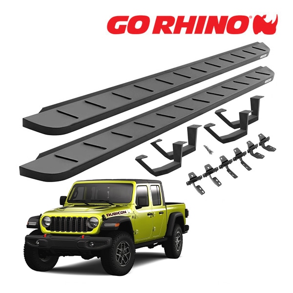 【GO RHINO 正規品】RB10 ランニングボード+ドロップステップ テクスチャーブラック 6345168720PC ジープ JT グラディエーター ゴーライノ