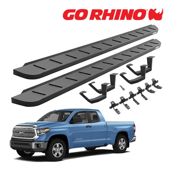 【GO RHINO 正規品】RB10 ランニングボード+ドロップステップ テクスチャーブラック 6344158020PC 07-21y トヨタ タンドラ TUNDRA ダブルキャブ ゴーライノ