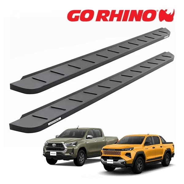 【GO RHINO 正規品】トヨタ TOYOTA ハイラックス GUN226 GUN125 前期 後期 RB10 ランニングボード サイドステップ テクスチャーブラック 63443180PC ゴーライノ