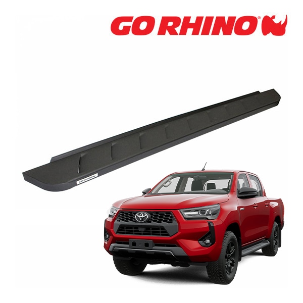 【GO RHINO 正規品】RB10 ランニングボード サイドステップ テクスチャーブラック 63443180PC トヨタ ハイラックス HILUX GUN125 平成29年9月-令和6年10月 ゴーライノ