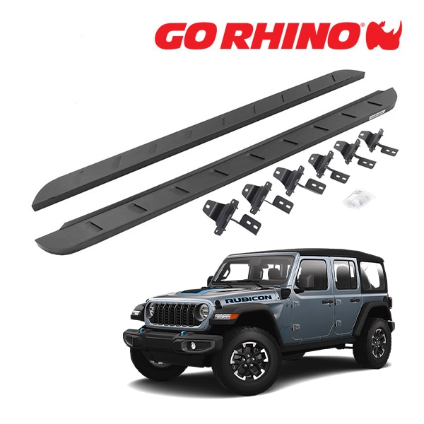 【GO RHINO 正規品】RB10 スリム ランニングボード サイドステップ テクスチャーブラック 63450673SPC ジープ JL ラングラー 4ドア ゴーライノ