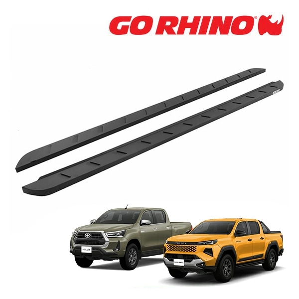 【GO RHINO 正規品】トヨタ TOYOTA ハイラックス GUN226 GUN125 前期 後期 RB10 スリム ランニングボード サイドステップ テクスチャーブラック 63443180SPC ゴーライノ