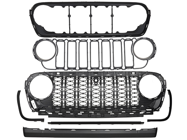 MOPAR純正 2024フェイス グリルキット 塗装タイプ カメラベース付タイプ 1台分 7pc セット ジープ JLラングラー | JTグラディエーター フロントカメラ有り車用