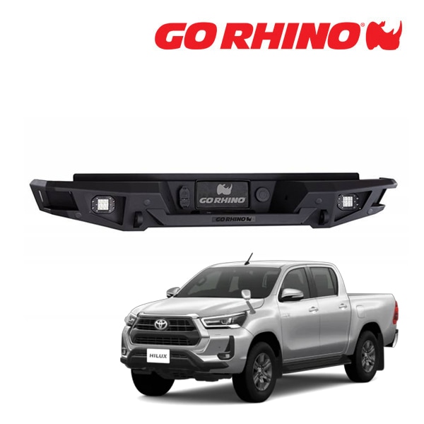 GO RHINO BR20 リアバンパー テクスチャーブラック 28383T トヨタ ハイラックス GUN125 平成29年9月-令和6年10月 ゴーライノ