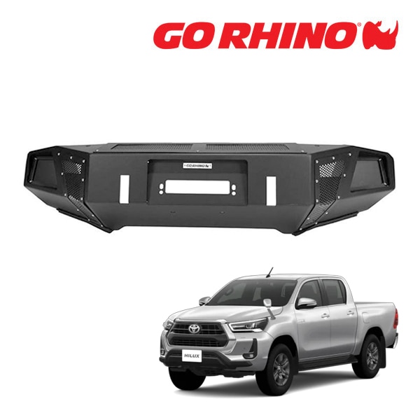 GO RHINO BR5 フロントバンパー テクスチャーブラック 24384Tトヨタ ハイラックス GUN125 平成29年9月-令和6年10月 ゴーライノ
