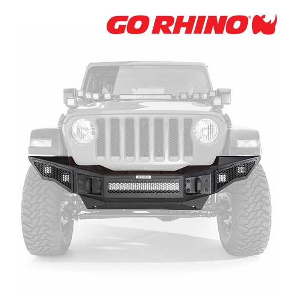 GO RHINO Rockline ロックライン フル幅 フルワイド フロントバンパー ウインチバンパー テクスチャーブラック 331200T ジープ JK JL ラングラー 2ドア/4ドア | JT グラディエーター ゴーライノ