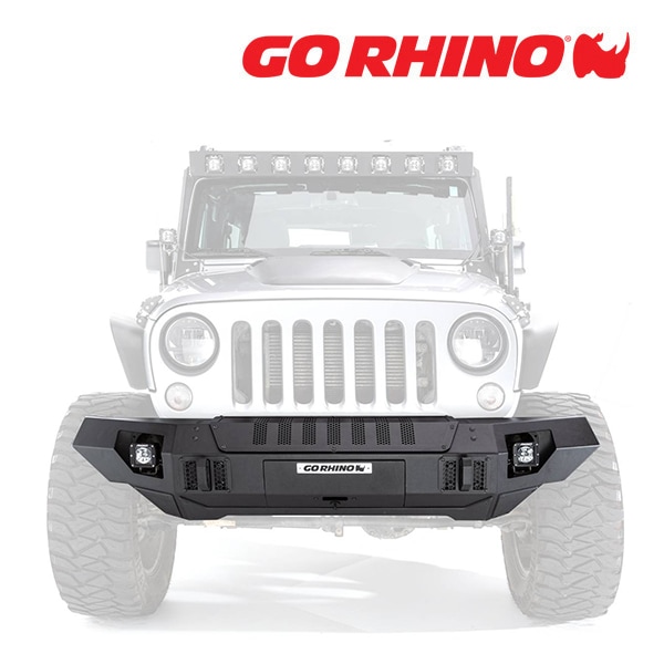 GO RHINO Trailline トレイルラインストレート フロントバンパー ウインチバンパー 引き出し付 テクスチャーブラック 230116T ジープ JK JL ラングラー 2ドア/4ドア | JT グラディエーター ゴーライノ