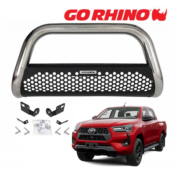 GO RHINO RC2  ブルバー フロントバンパーガード ポリッシュ&テクスチャーブラック 552483PS トヨタ ハイラックス GUN125 平成29年9月-令和6年10月 ゴーライノ