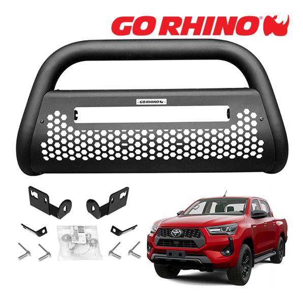 GO RHINO RC2 LR ブルバー フロントバンパーガード 20インチ ライトバーブラケット セット テクスチャーブラック 554833Tトヨタ ハイラックス GUN125 平成29年9月-令和6年10月 ゴーライノ