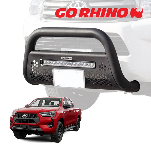 GO RHINO RC2 LR ブルバー フロントバンパーガード 20インチ LEDライトバー&ブラケット セット テクスチャーブラック 554833LT トヨタ ハイラックス GUN125 平成29年9月-令和6年10月 ゴーライノ