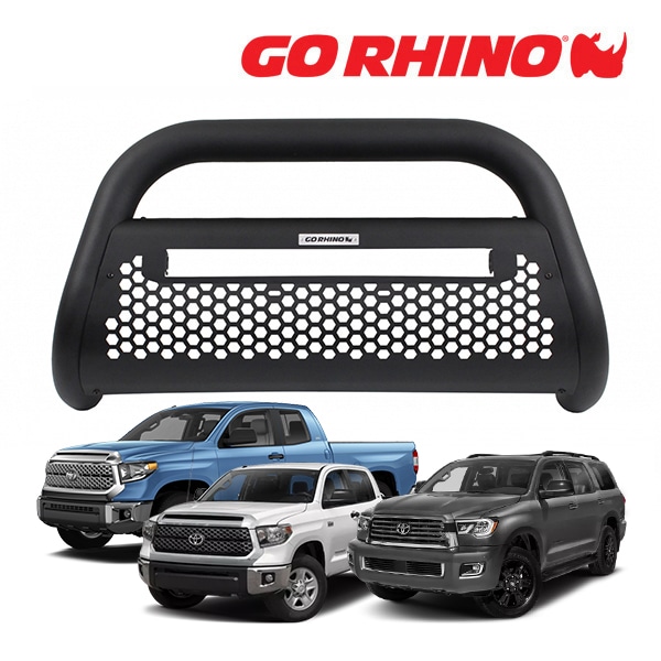 GO RHINO RC2 LR ブルバー フロントバンパーガード 20インチ ライトバーブラケット セット テクスチャーブラック 55533T 07-21y トヨタ タンドラ クルーマックス ダブルキャブ | セコイア ゴーライノ