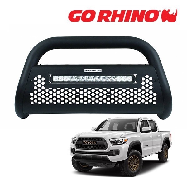GO RHINO RC2 LR ブルバー フロントバンパーガード 20インチ LEDライトバー&ブラケット セット テクスチャーブラック 55543LT 16-23y トヨタ タコマ TACOMA ゴーライノ