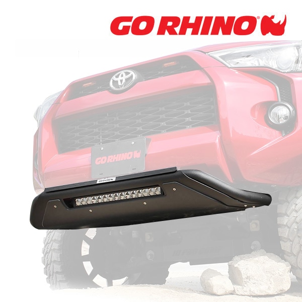 GO RHINO RC4 LR スキッドプレート フロントバンパーガード 20インチ LEDライトバー&ブラケット セット テクスチャーブラック5653620LT 14-21y トヨタ タンドラ クルーマックス ゴーライノ