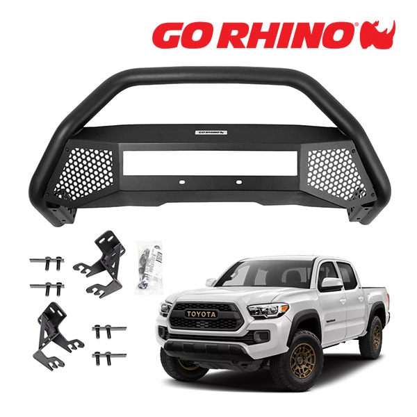 GO RHINO RC4 LR スキッドプレート フロントバンパーガード 20インチ ライトバーブラケット セット テクスチャーブラック 545460T 16-23y トヨタ タコマ TACOMA ゴーライノ