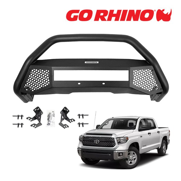 GO RHINO RC4 LR スキッドプレート フロントバンパーガード 20インチ ライトバーブラケット セット テクスチャーブラック 545360T 14-21y トヨタ タンドラ クルーマックス ゴーライノ