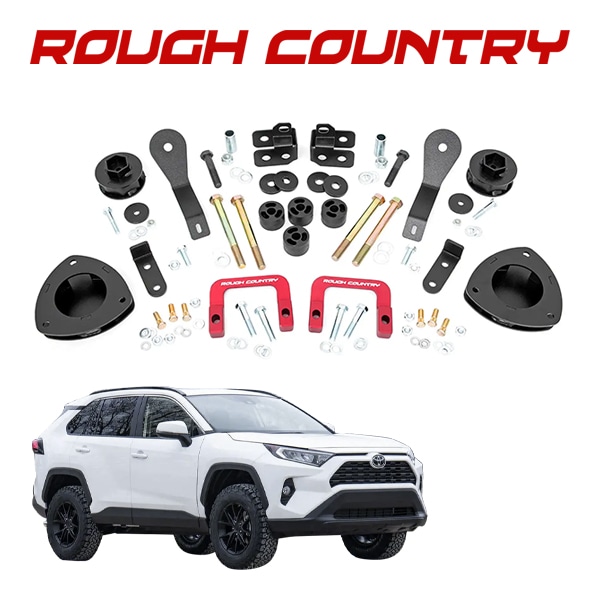 【ROUGH COUNTRY 正規品】リフトアップキット 2.5インチアップ 73100 ストラットスペーサー スタビライザーブラケット 交換パーツ一式 フロント リア 1台分 トヨタ RAV4 50系