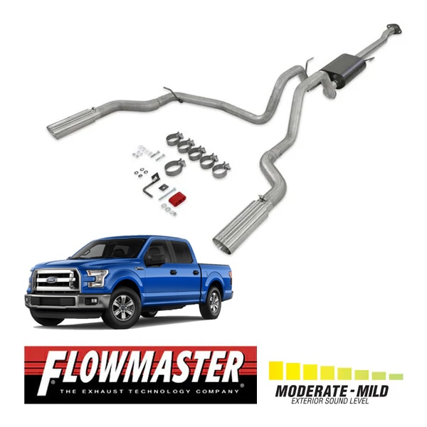 【FLOWMASTER 正規品】フォースIIキャタバックエキゾーストシステム 15-20y F-150 2.7L/3.5L/5.0L 818147 フローマスター