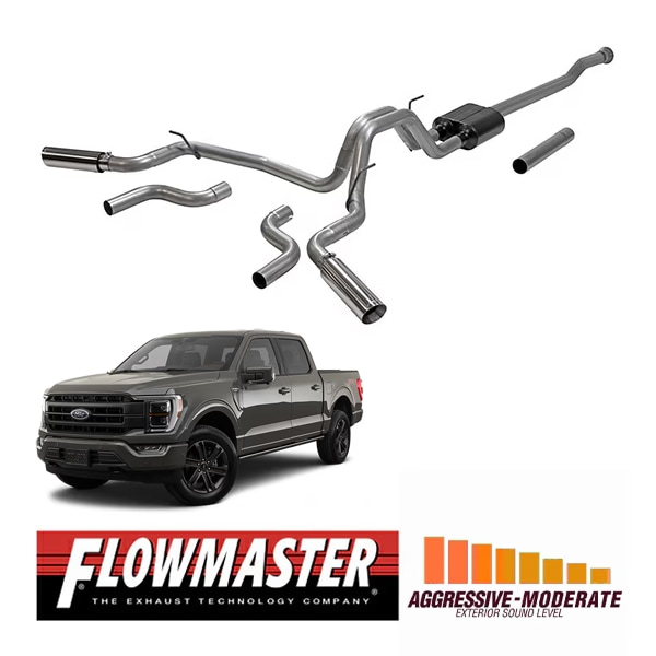 【FLOWMASTER 正規品】アメリカンサンダーキャタバックエキゾーストシステム 21-23y F-150 2.7L/3.5L/5.0L 817979 フローマスター