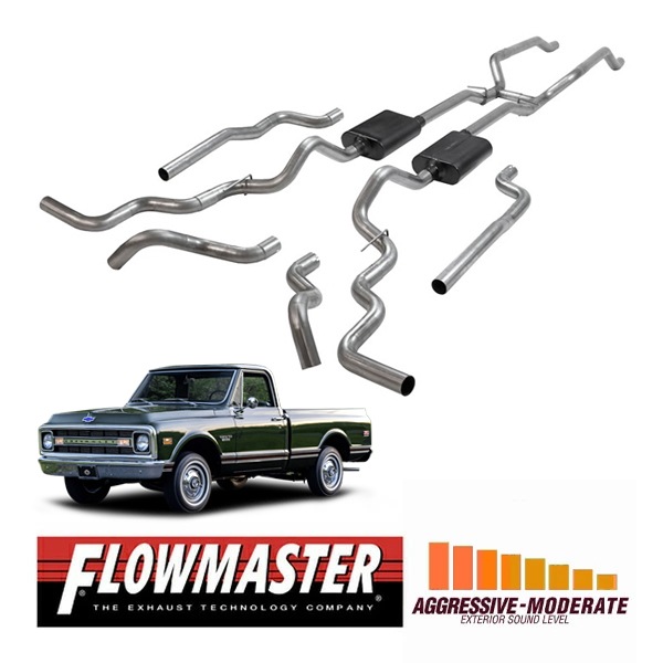 【FLOWMASTER 正規品】アメリカンサンダークロスメンバーバックエキゾーストシステム 67-72y K10 K15/K1500 K20 K25/K2500 4WD V8 817940