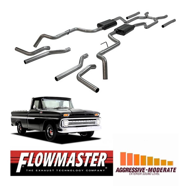 【FLOWMASTER 正規品】アメリカンサンダークロスメンバーバックエキゾーストシステム 63-66y GM C10/1000 Series V8 817937 フローマスター