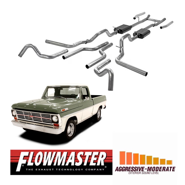 【FLOWMASTER 正規品】アメリカンサンダークロスメンバーバックエキゾーストシステム 67-72y F-100/250/350 V8 817938 フローマスター