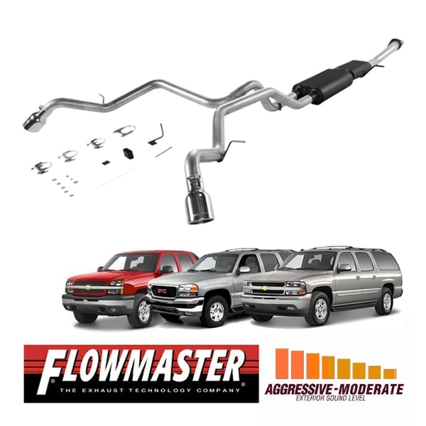 【FLOWMASTER 正規品】アメリカンサンダーキャタバックエキゾーストシステム 01-06y サバーバン アバランチ ユーコン XL 5.3L 17342